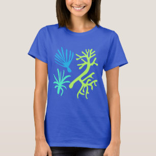 Modern Abstrakt Sea Life Lime Green och Aqua T Shirt