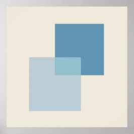 Modern Abstrakt Shades of Blue, Minimalist Design Poster