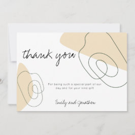 Modern Abstrakt Shapes Linjer Photo bröllop Tack Kort