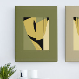 Modern Abstrakt Shapes Pair i Earthy Tones II Poster