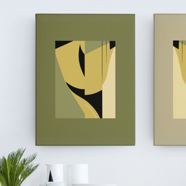 Modern Abstrakt Shapes Pair i Earthy Tones II Poster (Skapare uppladdad)