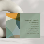 Modern Abstrakt Shapes Sage Teal Unik Bröllop Spara Datumet<br><div class="desc">Modern Abstrakt Shapes Sage Teal Unik Bröllop spara datum</div>