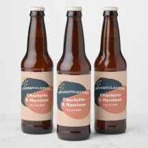 Modern Abstrakt Shapes Terracotta Navy Bröllop