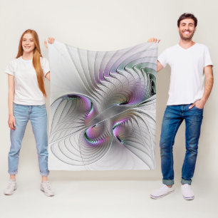 Modern Abstrakt Shy Fantasy Figur Fractal Art Fleecefilt
