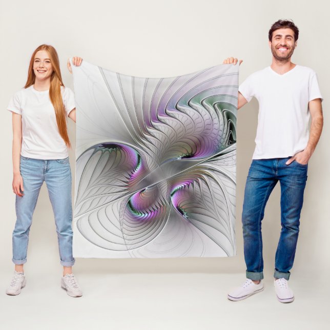 Modern Abstrakt Shy Fantasy Figur Fractal Art Fleecefilt (På plats)