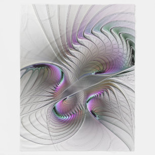 Modern Abstrakt Shy Fantasy Figur Fractal Art Fleecefilt