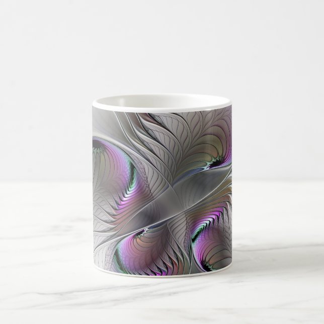 Modern Abstrakt Shy Fantasy Figur Fractal Art Kaffemugg (Center)