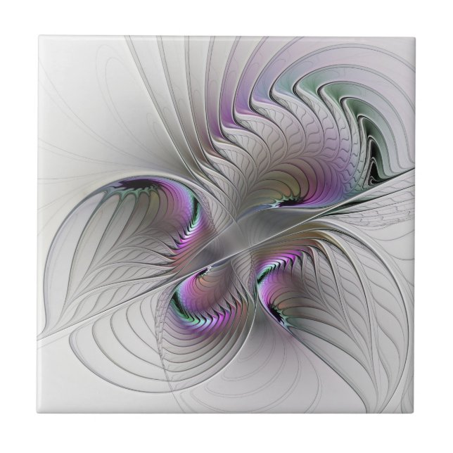 Modern Abstrakt Shy Fantasy Figur Fractal Art Kakelplatta (Framsidan)