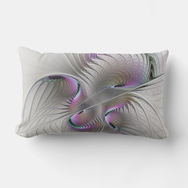 Modern Abstrakt Shy Fantasy Figur Fractal Art Lumbarkudde (Framsida)