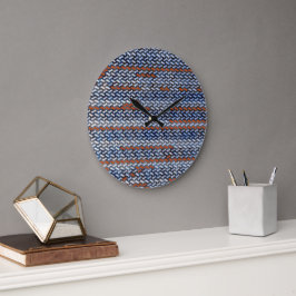 Modern abstrakt sicksack-mönsterdesign 1283 stor klocka