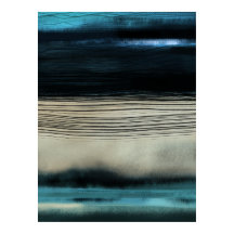 Modern Abstrakt Sjölandskap Contemporary Kustkonst