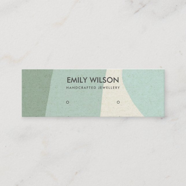 MODERN ABSTRAKT SOFT AQUA BLUE ART STUD VISNING MINI VISITKORT (Framsida)