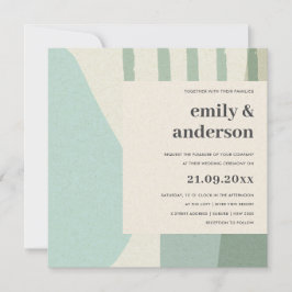 MODERN ABSTRAKT SOFT AQUA BLUE ARTISTIC BRÖLLOP INBJUDNINGAR