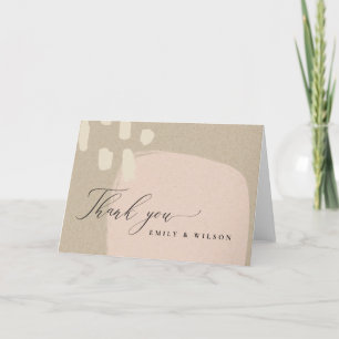 MODERN ABSTRAKT SOFT PEACH ROSA KRAFT BRÖLLOP TACK KORT