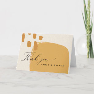 MODERN ABSTRAKT SOFT RUST ORANGE KRAFT BRÖLLOP TACK KORT