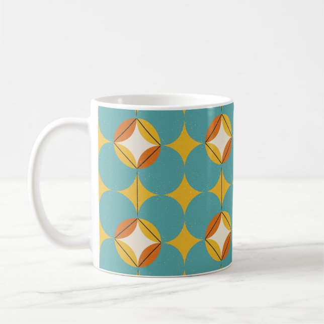Modern abstrakt sömlös geometrisk mönster med se kaffemugg (Vänster)