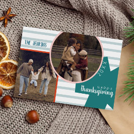 Modern Abstrakt Söt Färgrik Thanksgiving Foto  Julkort