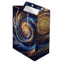 Modern Abstrakt Space-Royalet Blue och Guld Swirls