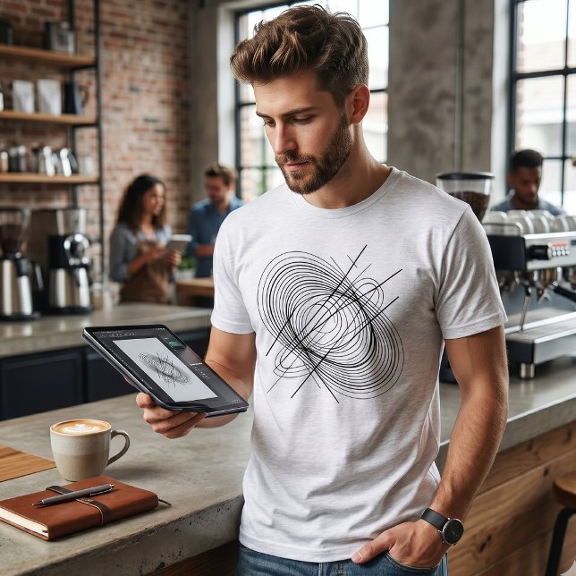 Modern Abstrakt Spiral Linje Konst T Shirt (Skapare uppladdad)