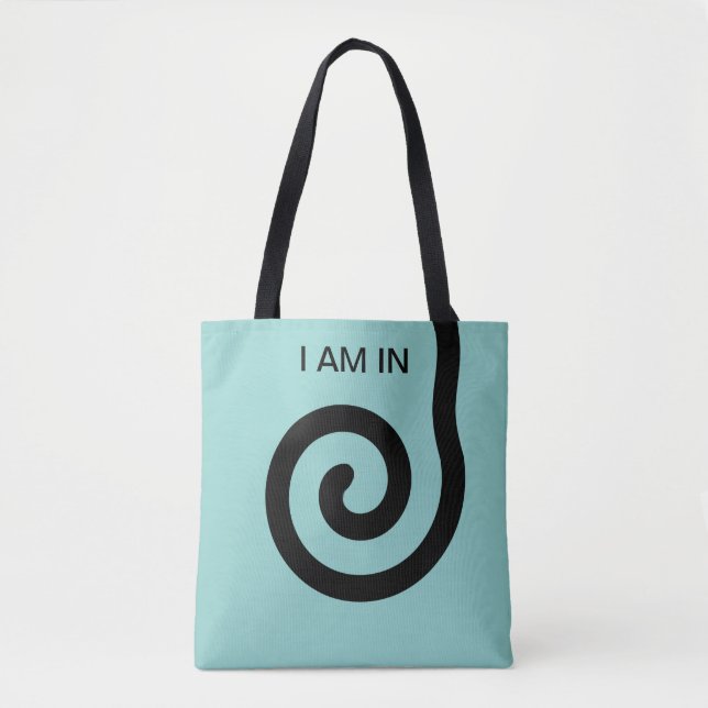 Modern Abstrakt Spiral på Light Teal Tygkasse (Framsida)