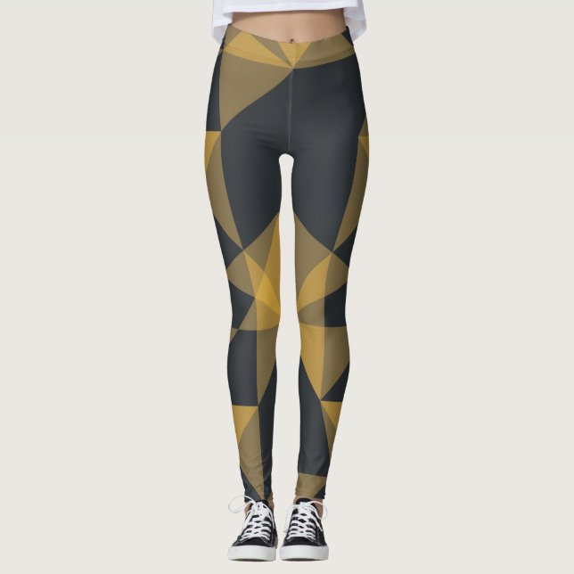 Modern, abstrakt, stadens geometriska triangel mön leggings (Framsida)