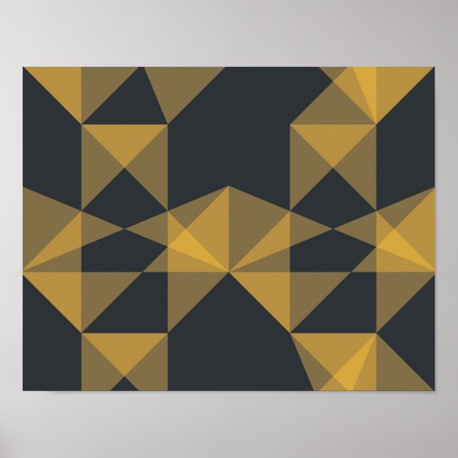 Modern, abstrakt, stadens geometriska triangel mön poster (Framsidan)
