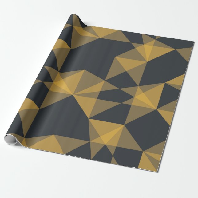 Modern, abstrakt, stadens geometriska triangel mön presentpapper (Utrullad)