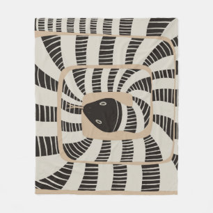 Modern Abstrakt Stripe-Neutralten för orm Fleecefilt