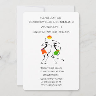 Modern Abstrakt Sunset Party Vibe Birthday Inbjudningar