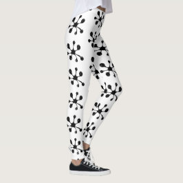 Modern abstrakt svart gegga fläck leggings