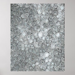 Modern Abstrakt, svart grått, vitt Linjer Poster