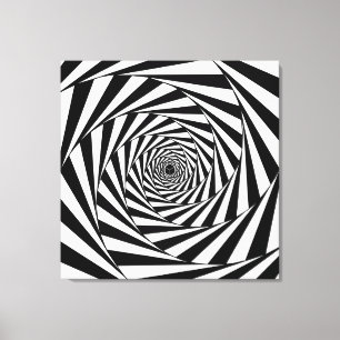 Modern abstrakt svart och vit virvel spiral konst canvastryck