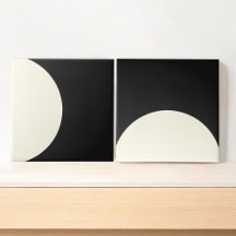 Modern Abstrakt Svart och Vitt Geometriskt Cirkel