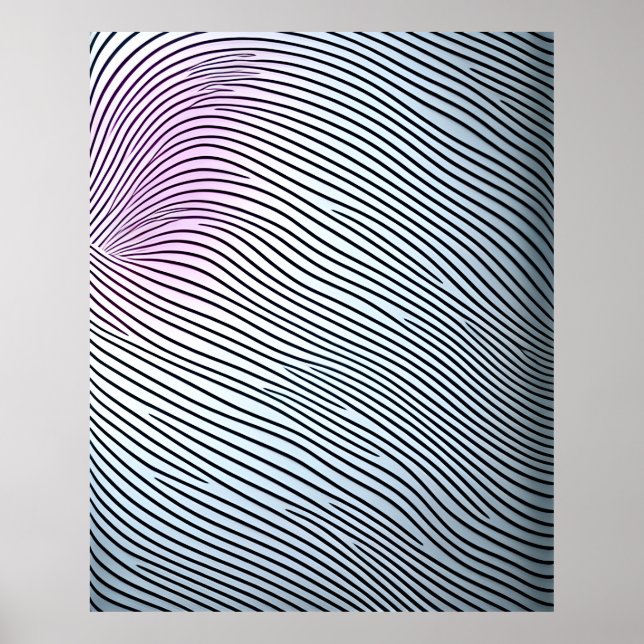 Modern Abstrakt, svart rosa grått Linjer Poster (Framsidan)