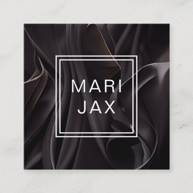 Modern Abstrakt, svart väv Fyrkantigt Visitkort (Framsida)