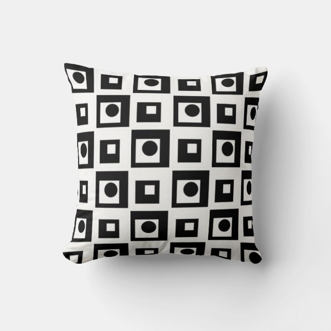 Modern abstrakt svart & vit kuddslang kudde (Framsida)