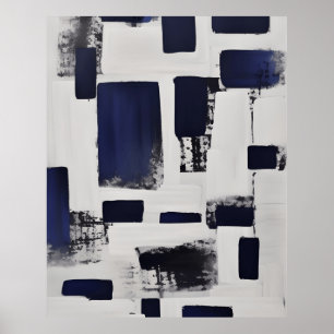Modern Abstrakt svart vita blanketter Poster
