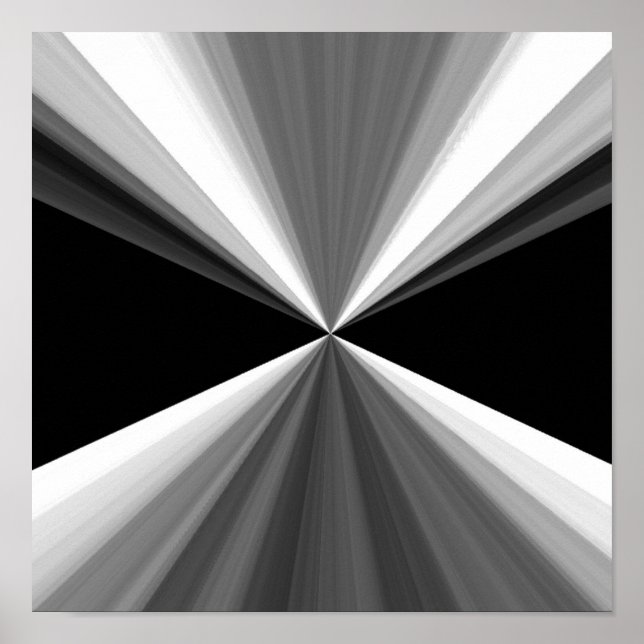 Modern abstrakt svart vita trianglar mönster poster (Framsidan)