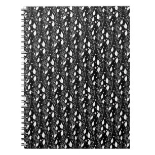 Modern abstrakt svartvit illustration av bläck anteckningsbok med spiral
