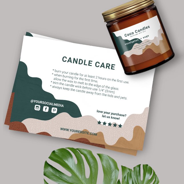 Modern Abstrakt Tack Candle Care Card (Skapare uppladdad)