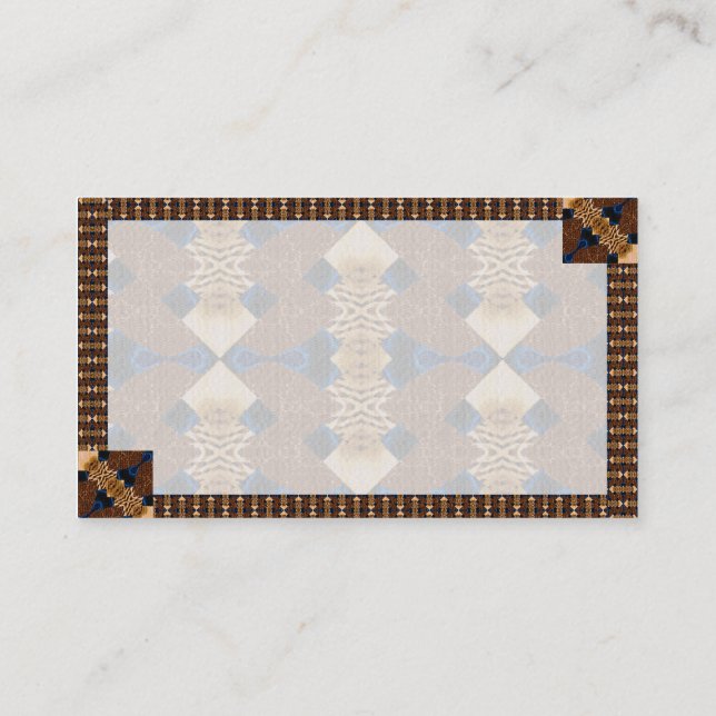 Modern Abstrakt Tan och Blue Visitkort (Baksida)