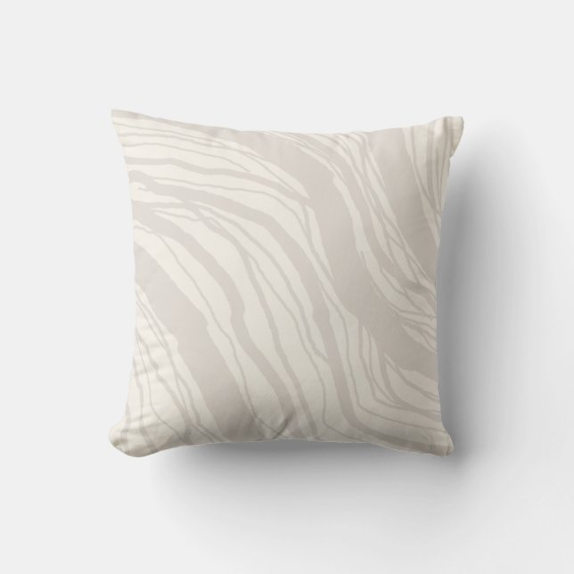 Modern Abstrakt Taupe off-White Rand Kudde (Framsida)