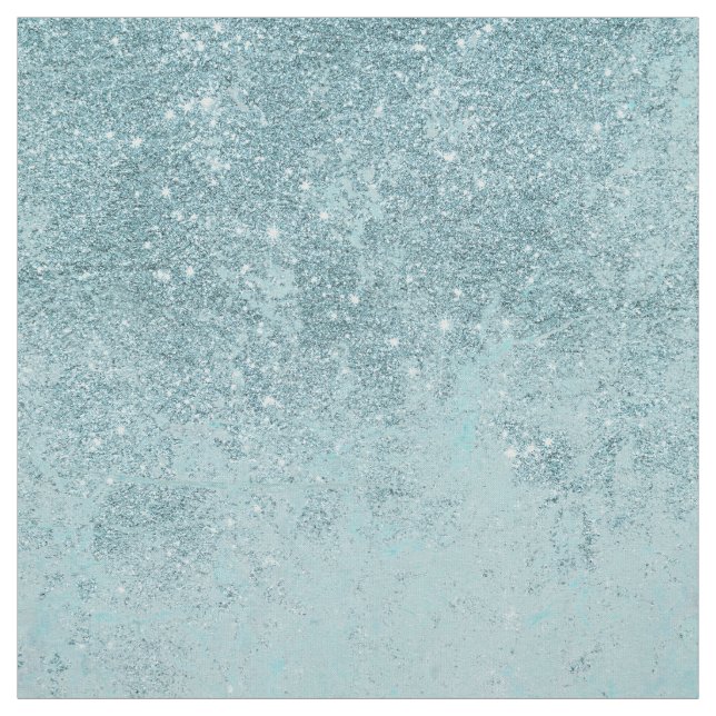 Modern abstrakt teal glitter  toner marmor tyg (Provkarta)