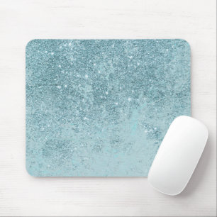Modern abstrakt teal glitter  tonmarmor musmatta