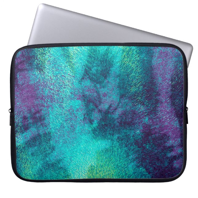 Modern abstrakt teal och lila laptop-fodral laptop fodral (Framsidan)