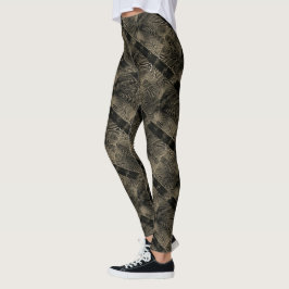 MODERN abstrakt teckning-black-guld-mosaic Leggings