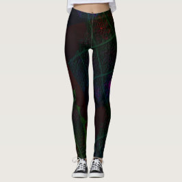 MODERN abstrakt teckning i olivmosaiklegeringar Leggings