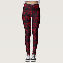 MODERN abstrakt teckning i ro-black-red-mosaic Leggings