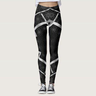MODERN abstrakt teckning in-black-grått-mosaic Leggings