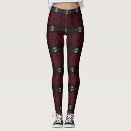 MODERN abstrakt teckning in-black-red-grått-mosaic Leggings